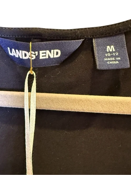 Lands' End Black Minimalist Midi Dress with Short Sleeves sz M - Picture 8 of 12